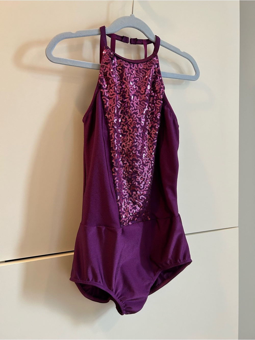 Revolution "My Time" #RC19820 Girls Purple Sequin Halter Dance Costume Leotard - Picture 3 of 9